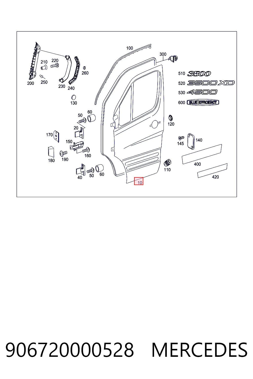 Водительская дверь на Mercedes Sprinter II 4,6-t 906