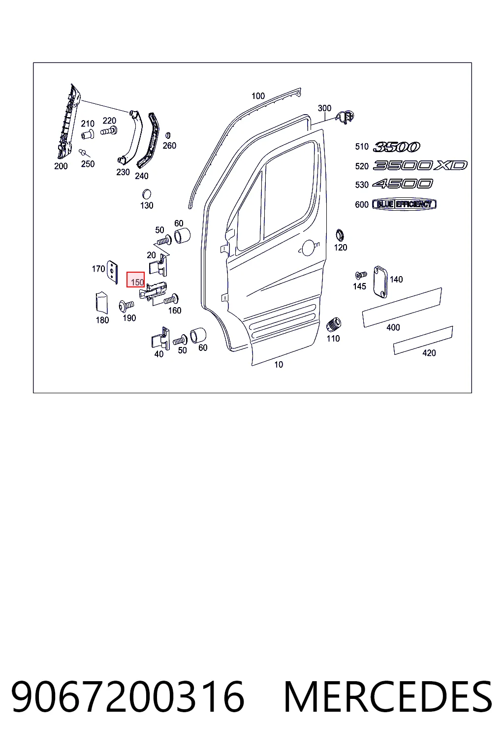 9067200316 Mercedes Ограничитель открывания двери