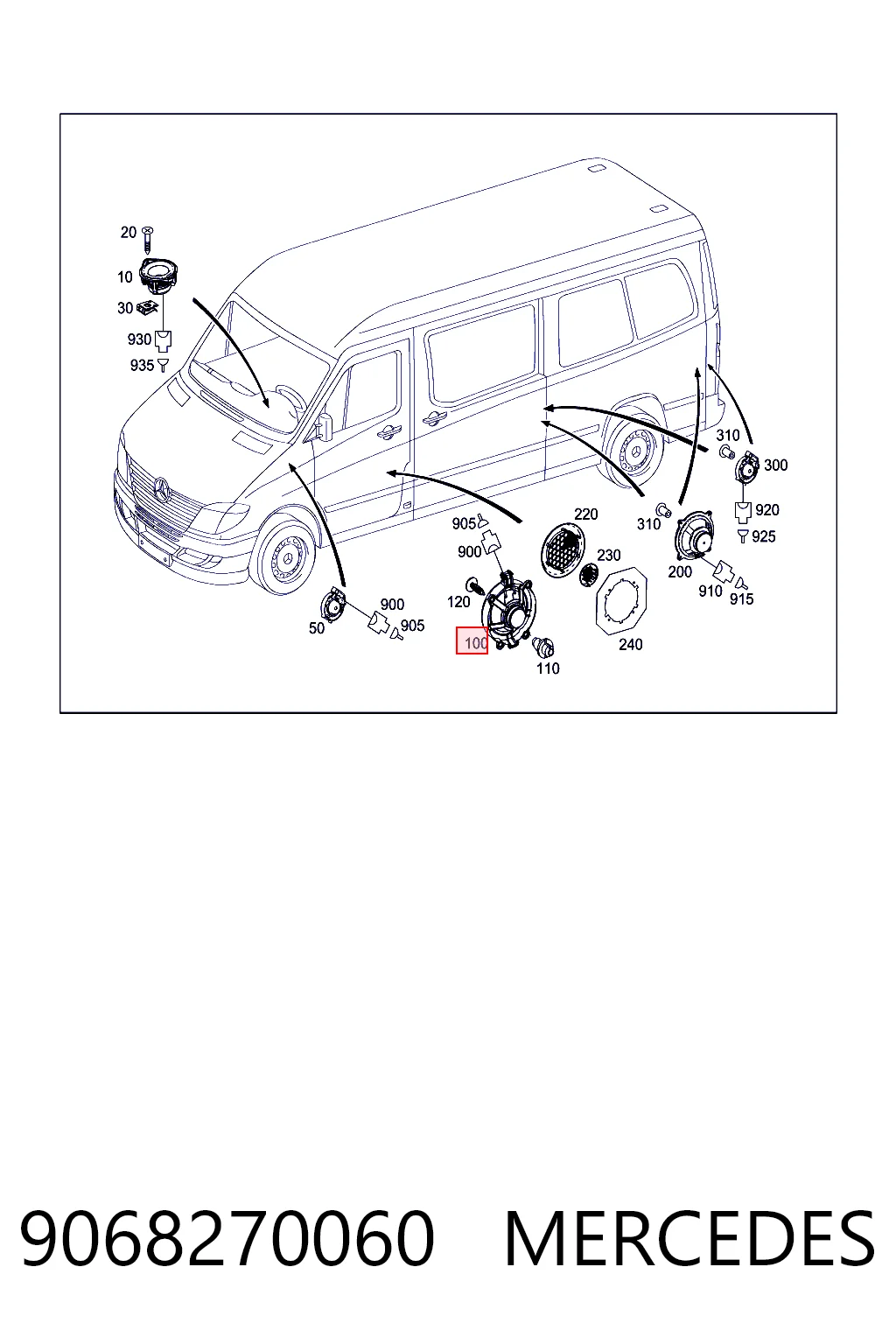 9068270060 Mercedes Динамик передний