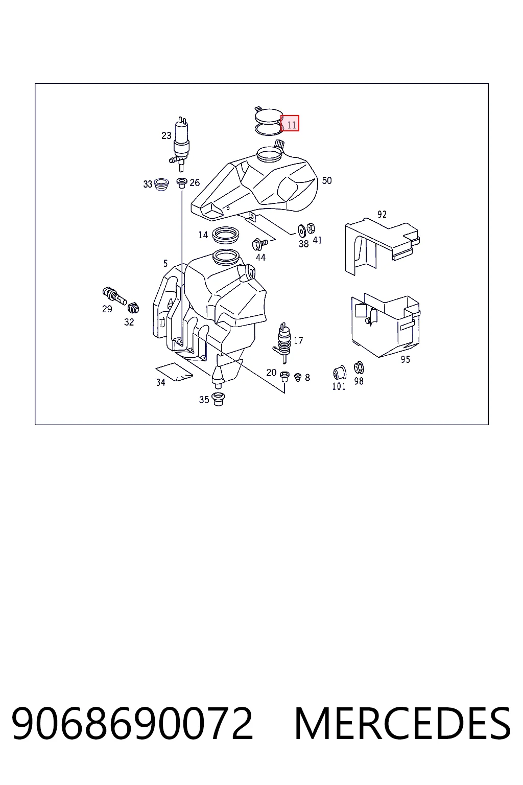 9068690072 Mercedes Крышка бачка стеклоомывателя