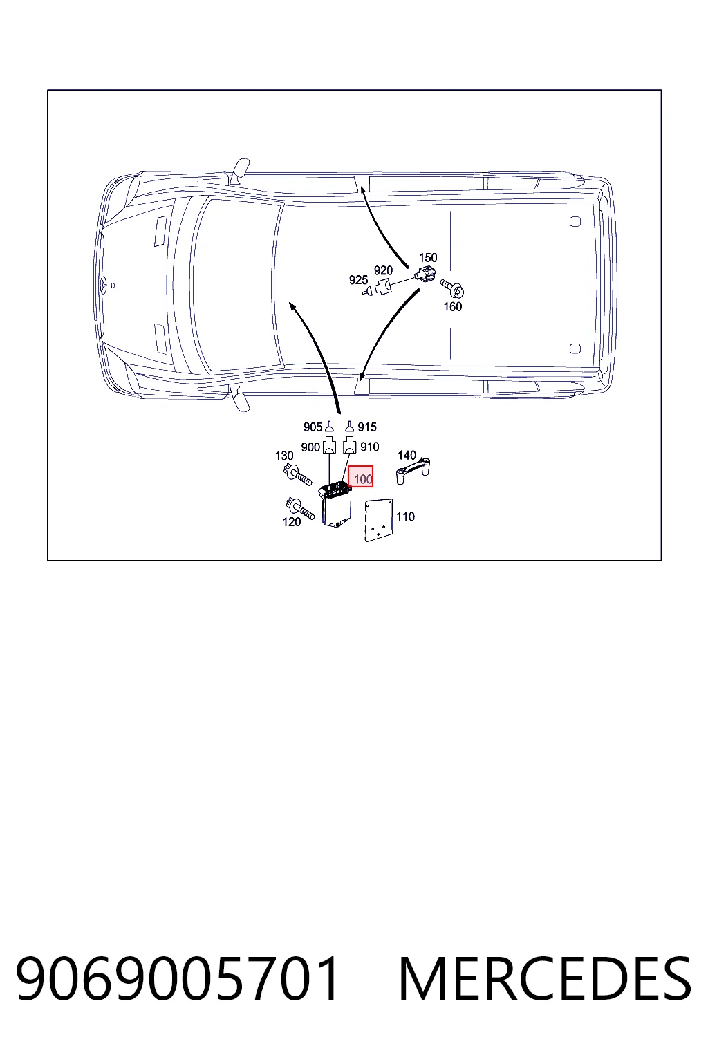 Купить A0285010054 Mercedes Модуль-процессор управления подушкой безопасности