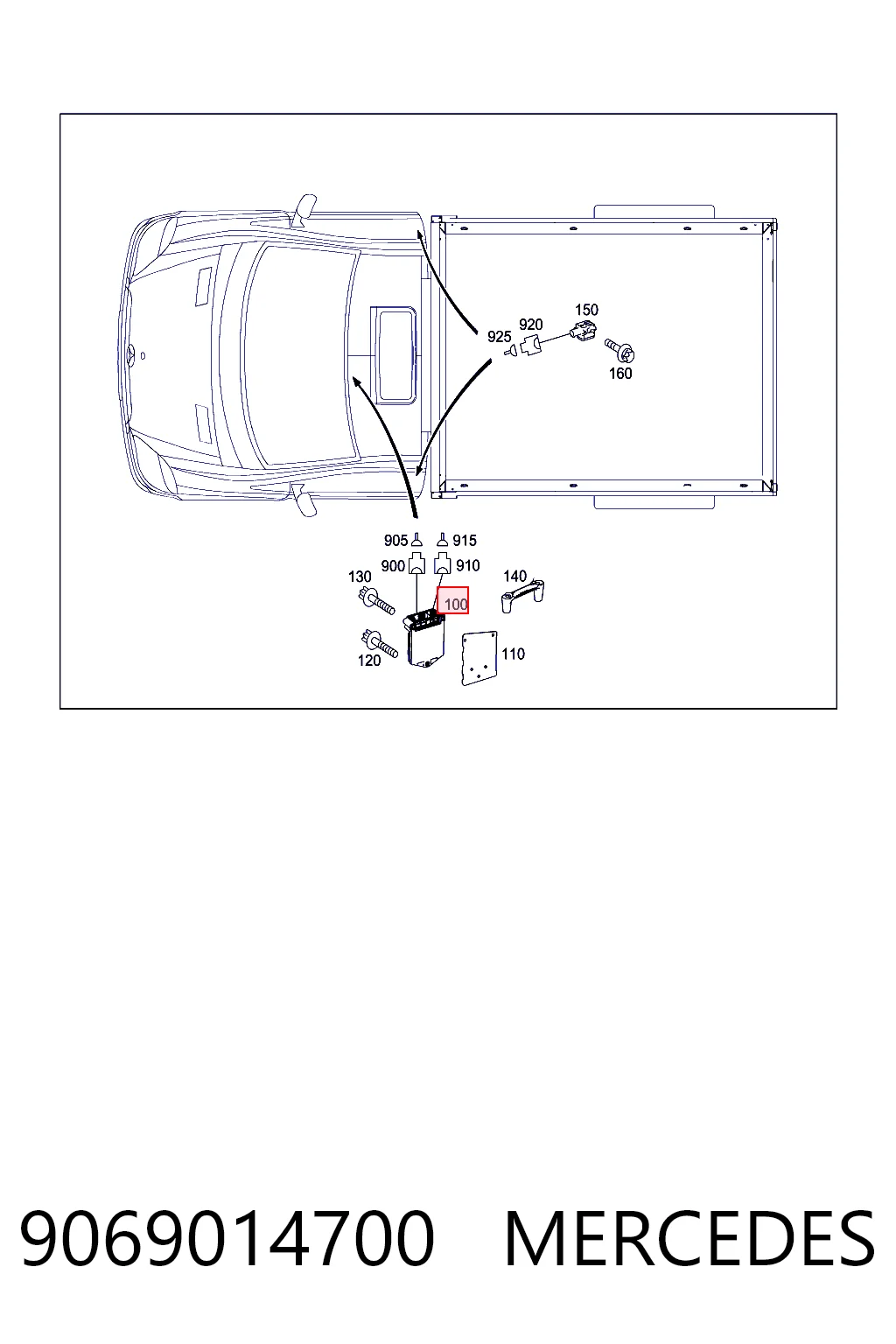 Модуль-процессор управления подушкой безопасности (ЭБУ AIRBAG) A0285010054 Mercedes