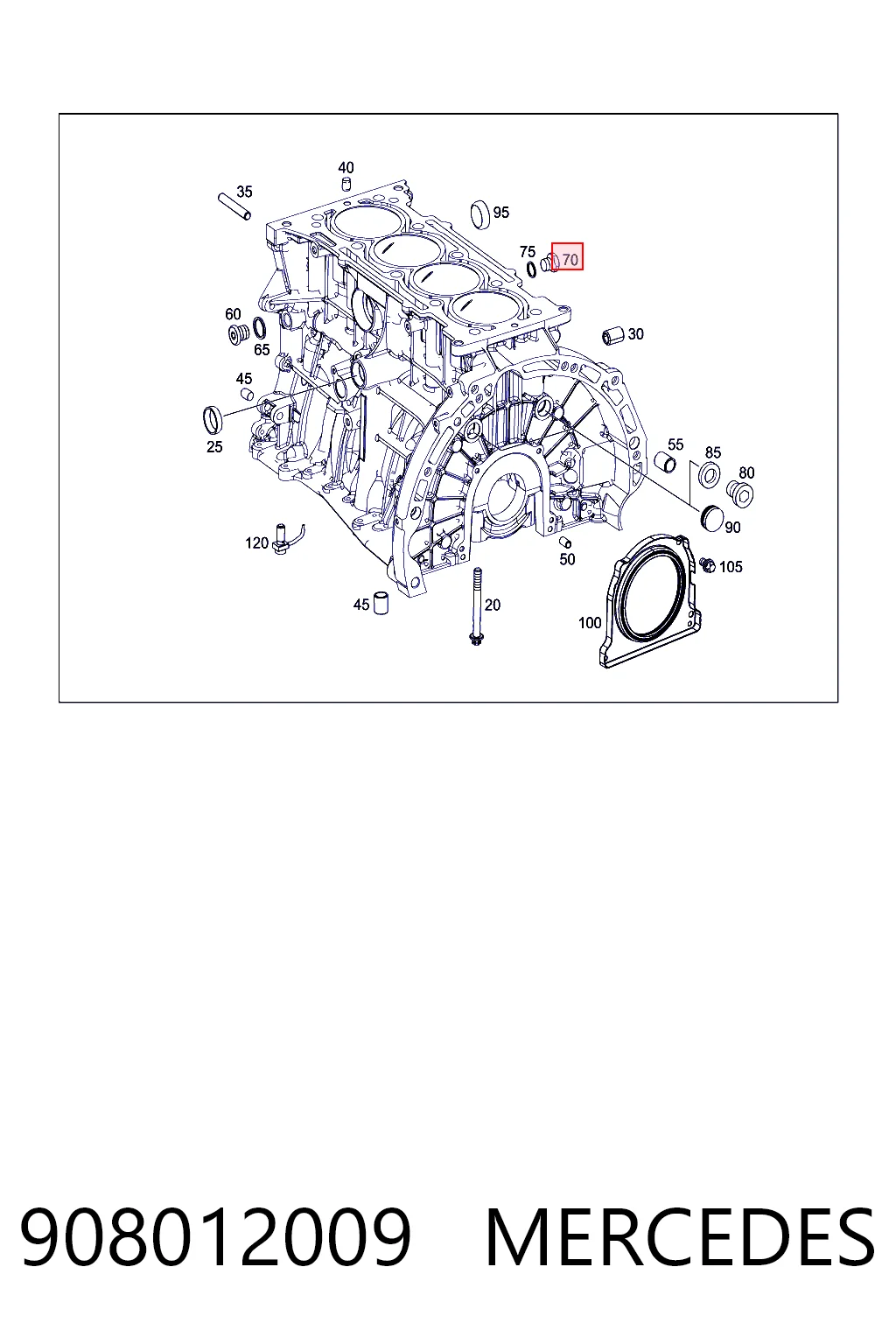 908012009 Mercedes Пробка поддона двигателя