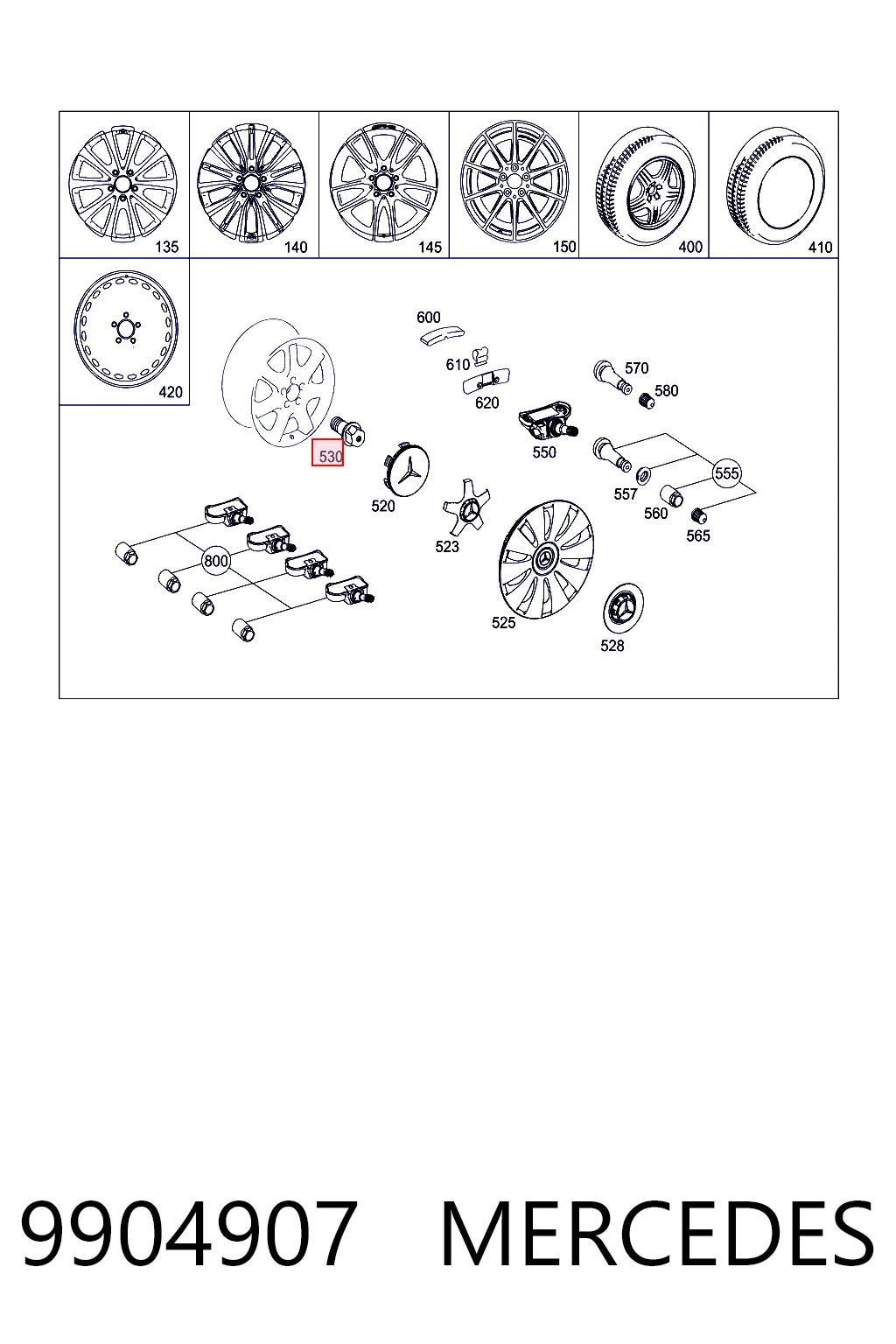 9904907 Mercedes Болты колесные