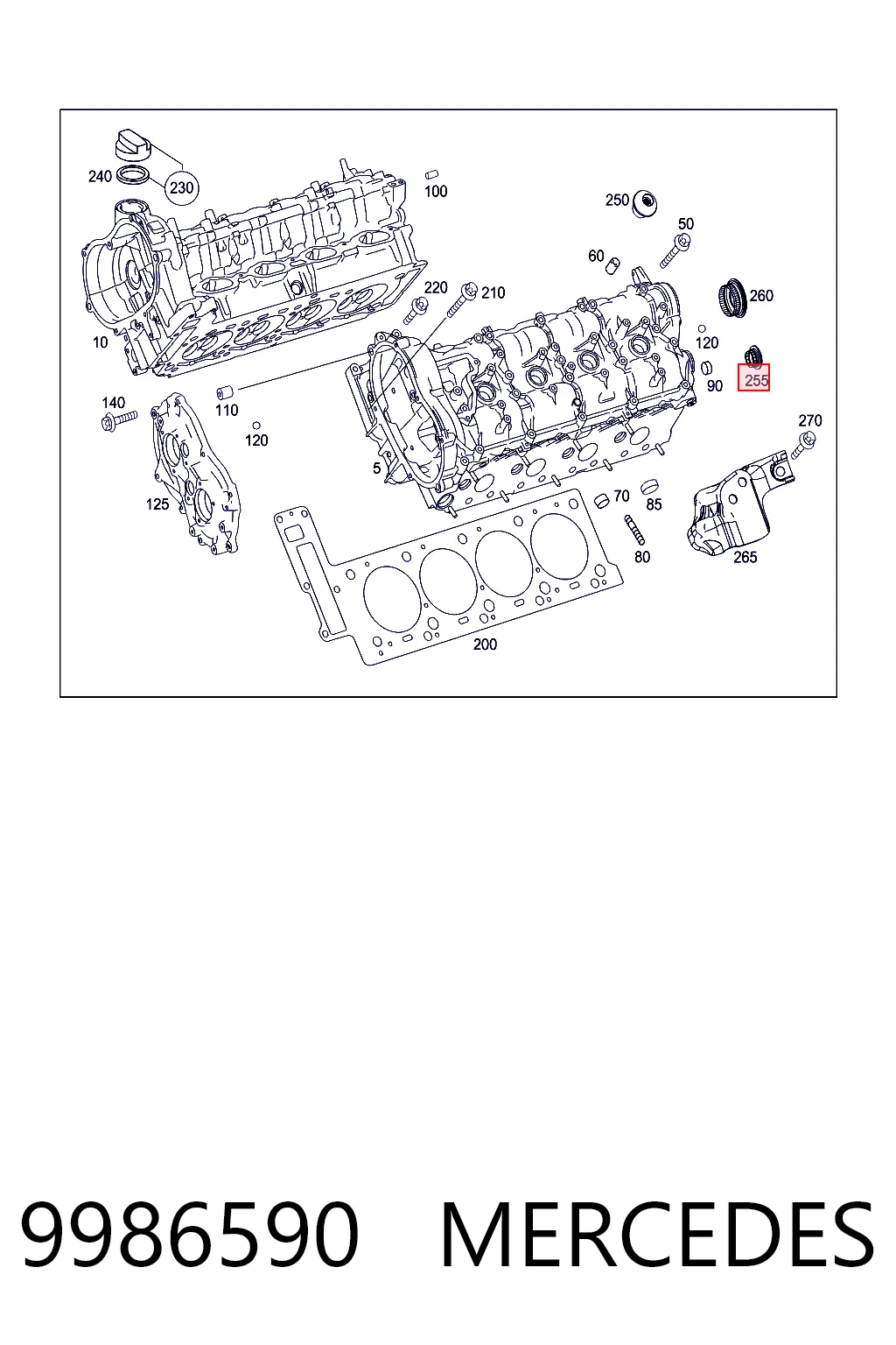 9986590 Mercedes Заглушка распредвала