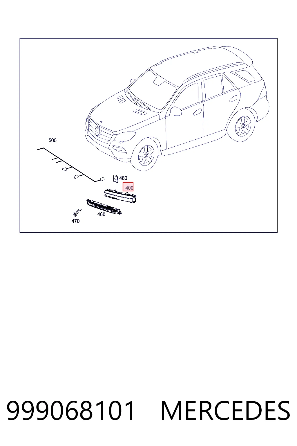 999068101 Mercedes Фара дневного света, левая