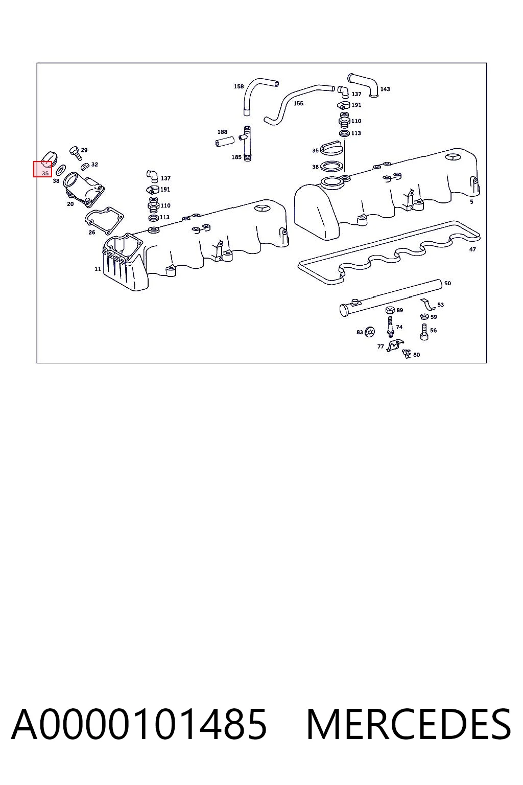 A0000101485 Mercedes Крышка масляной горловины