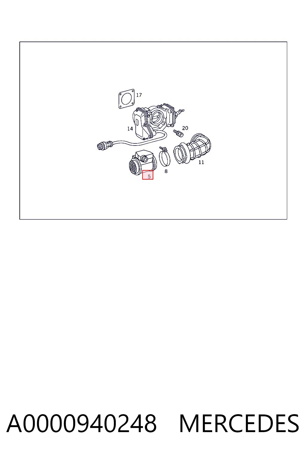A0000940248 Mercedes Датчик расхода воздуха