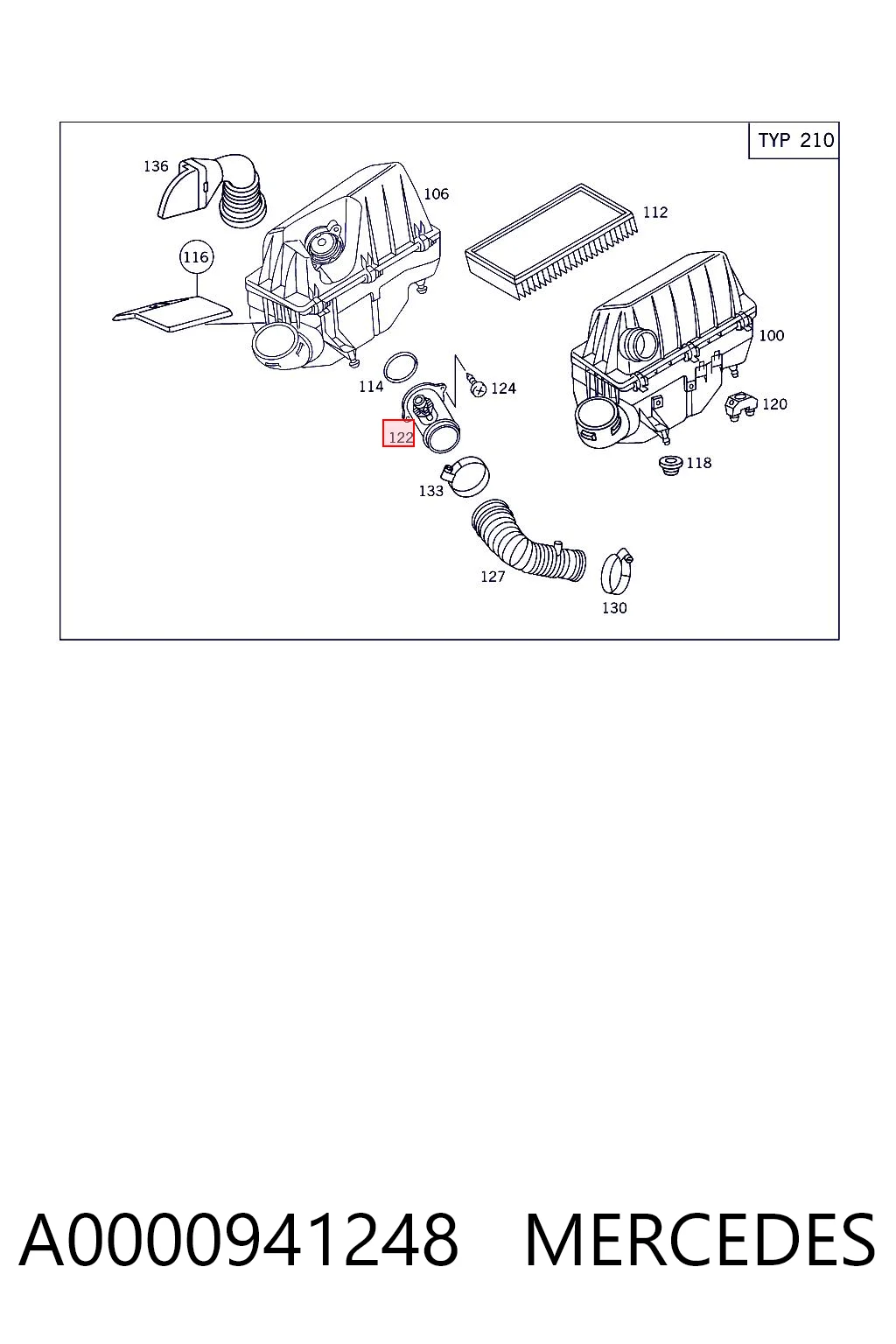 A0000941248 Mercedes Датчик расхода воздуха