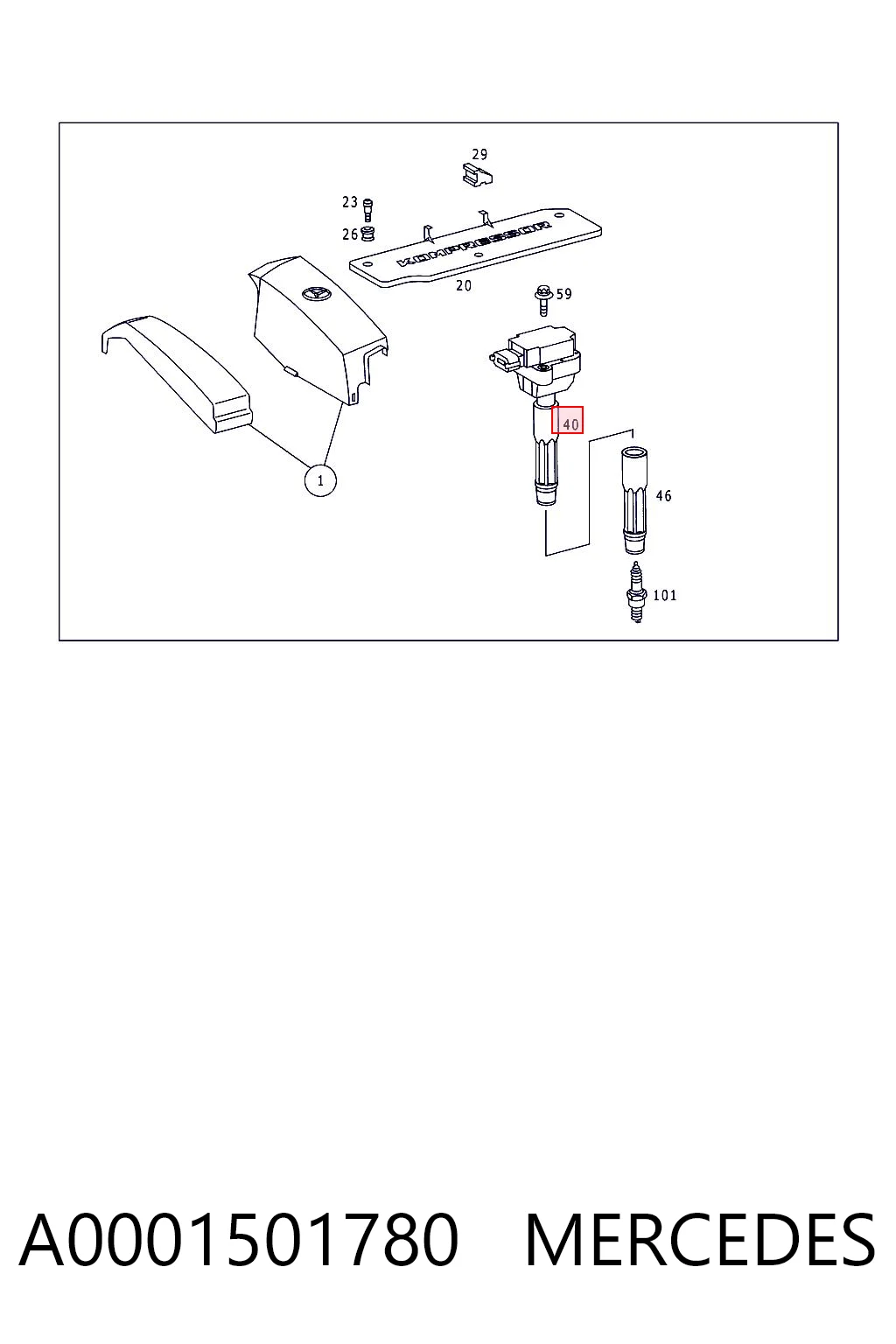 A0001501780 Mercedes Катушка зажигания