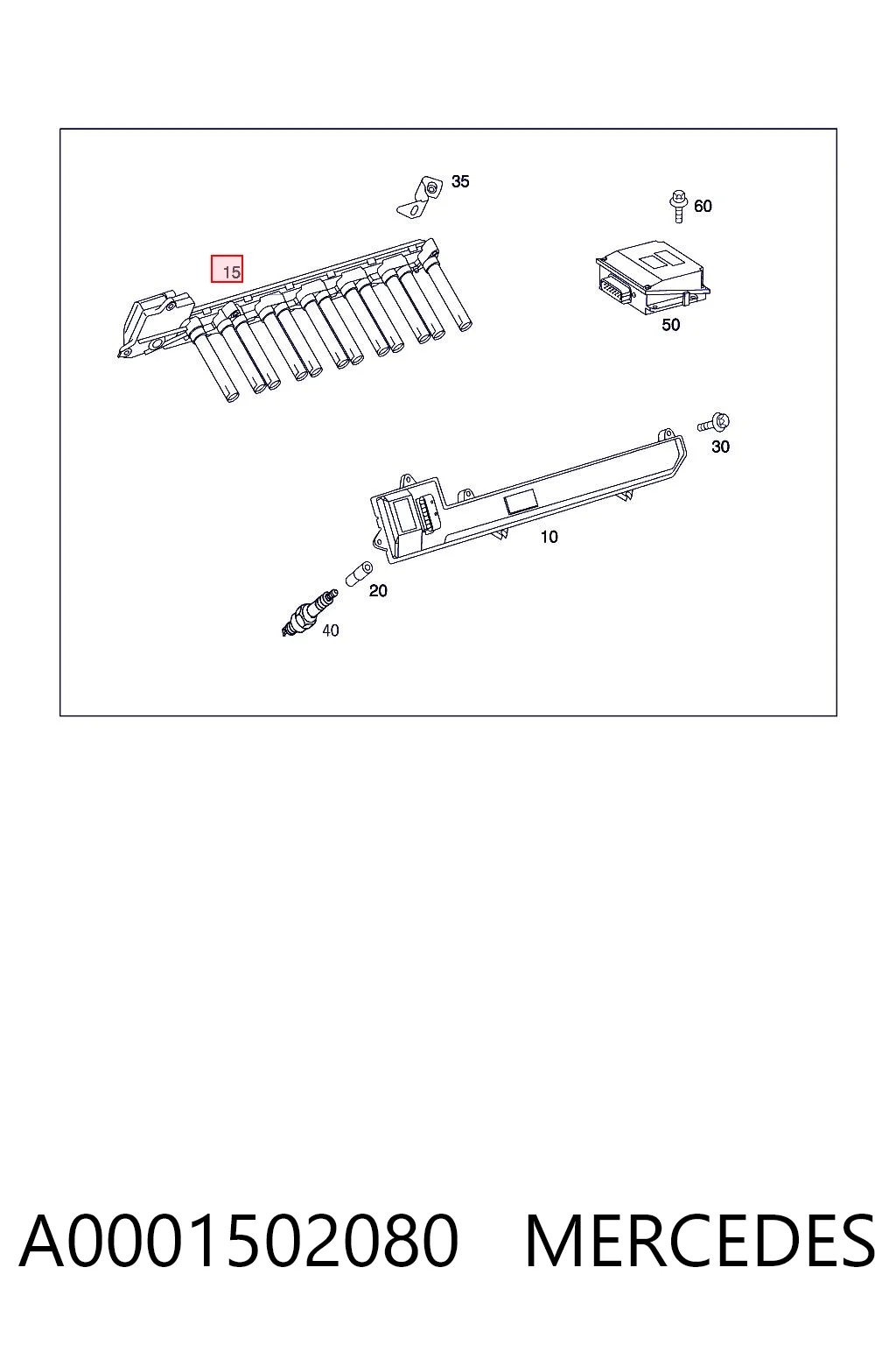 A0001502080 Mercedes Катушка зажигания