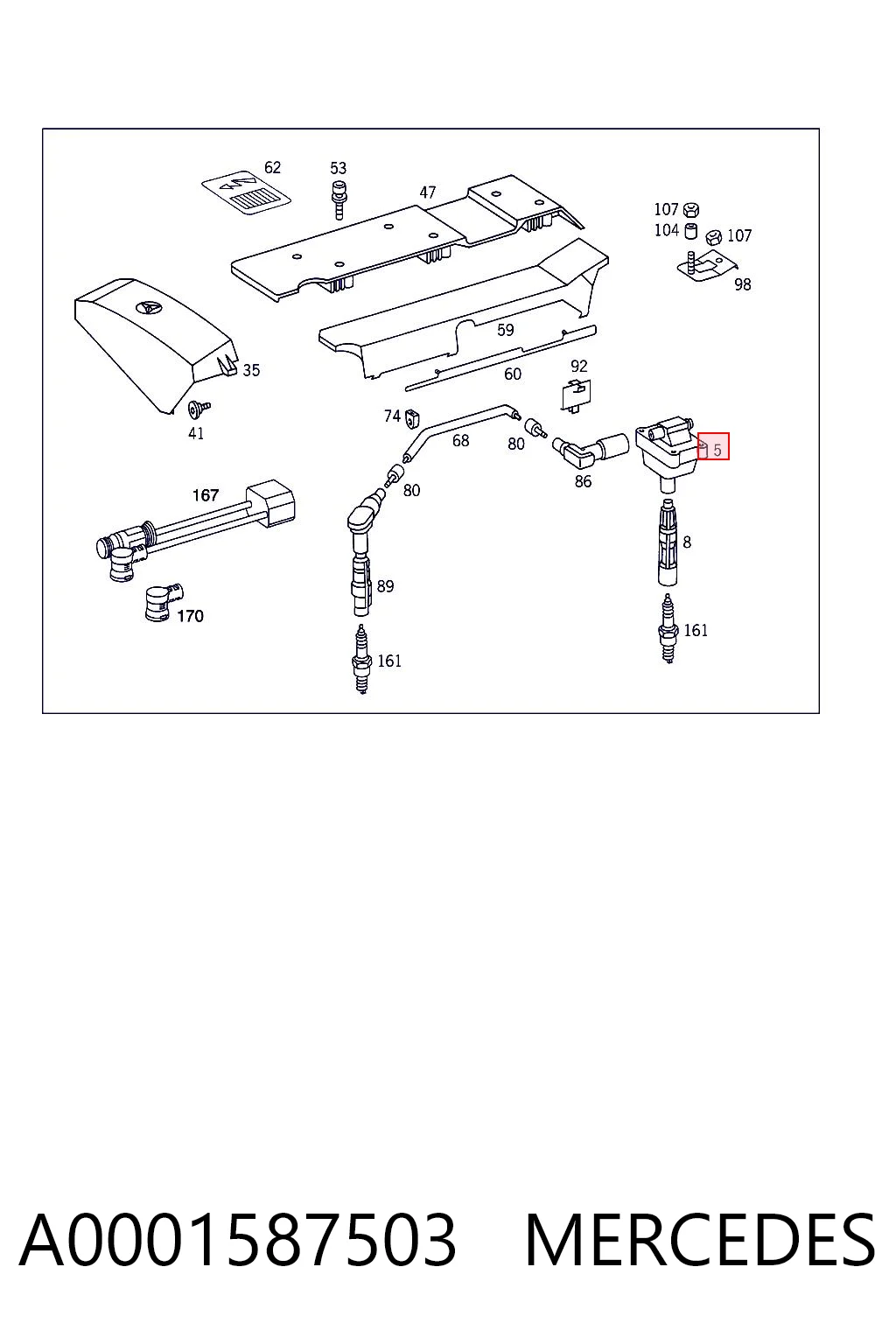 A0001587503 Mercedes Катушка зажигания