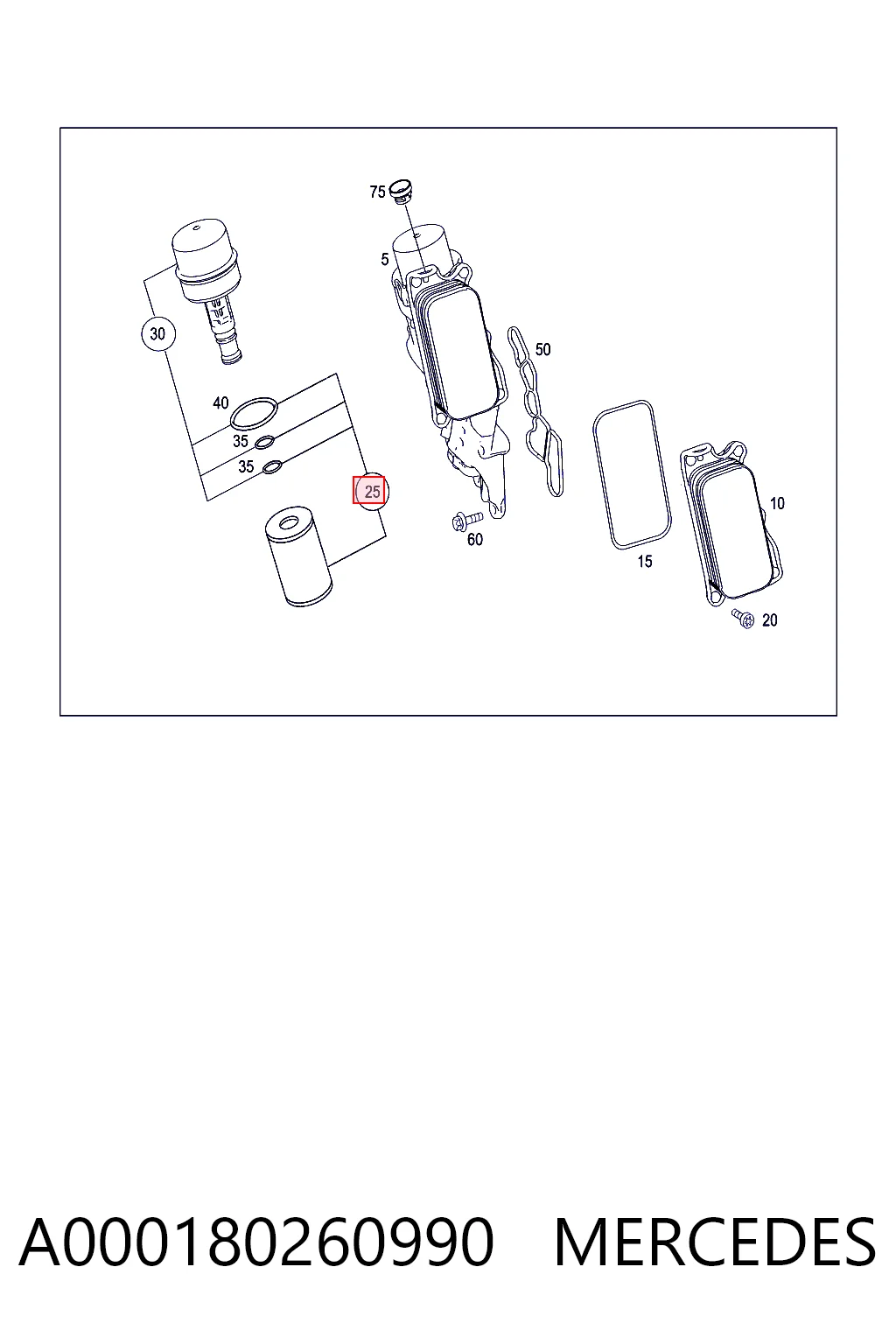 Фильтр масляный MERCEDES A000180260990