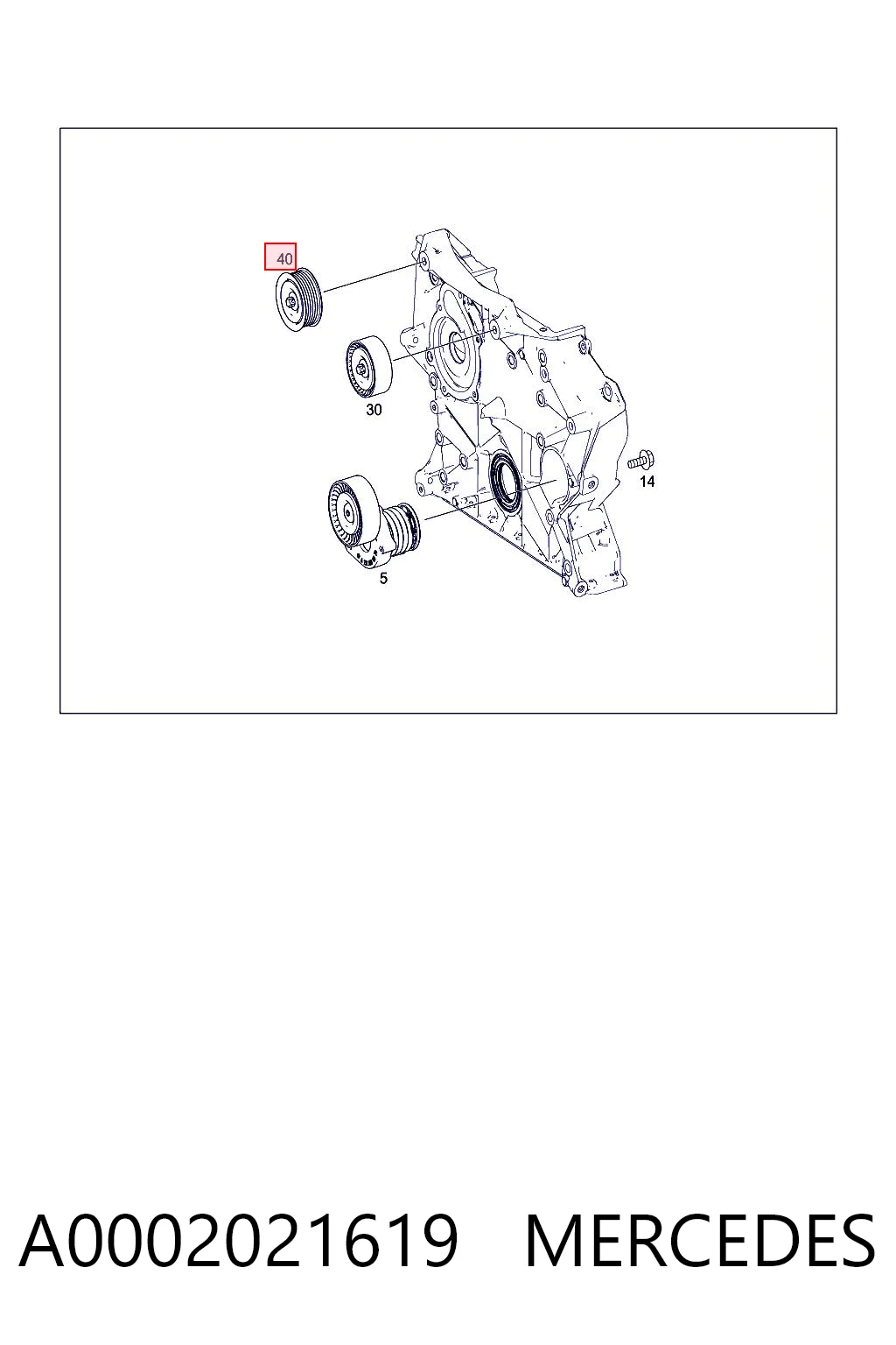 A0002021619 Mercedes Ролик приводного ремня, паразитный