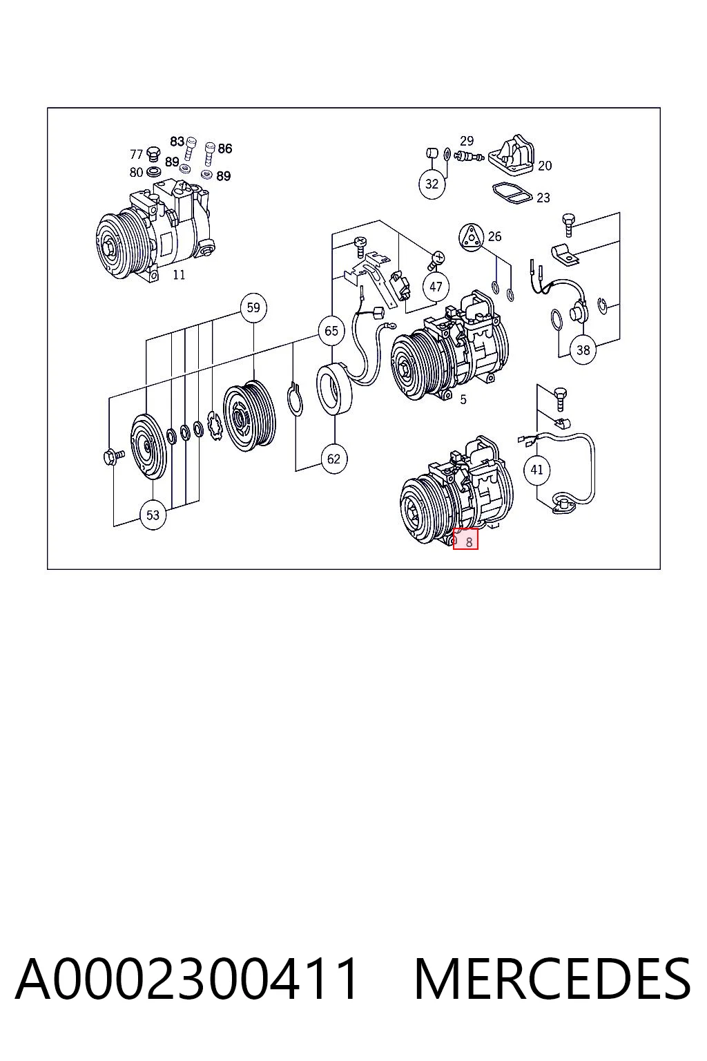 A0002300411 Mercedes Компрессор хладагента