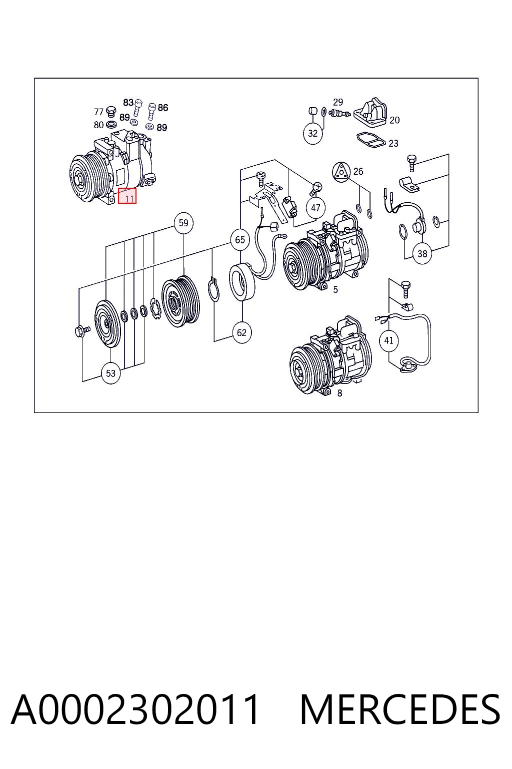 A0002302011 Mercedes Компрессор хладагента