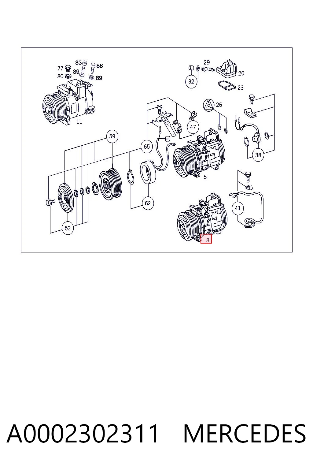 A0002302311 Mercedes Компрессор хладагента