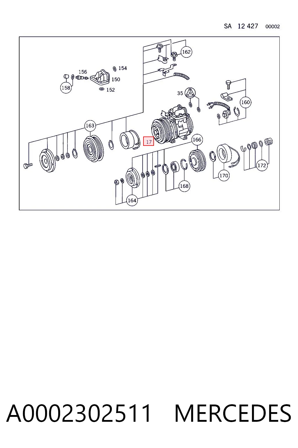A0002302511 Mercedes Компрессор хладагента