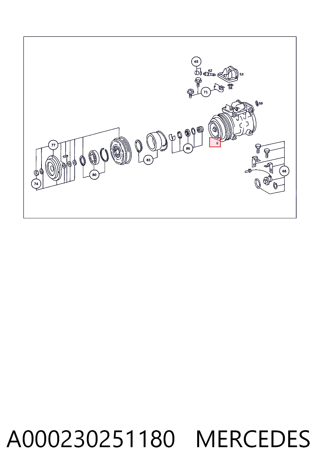 A000230251180 Mercedes Компрессор хладагента