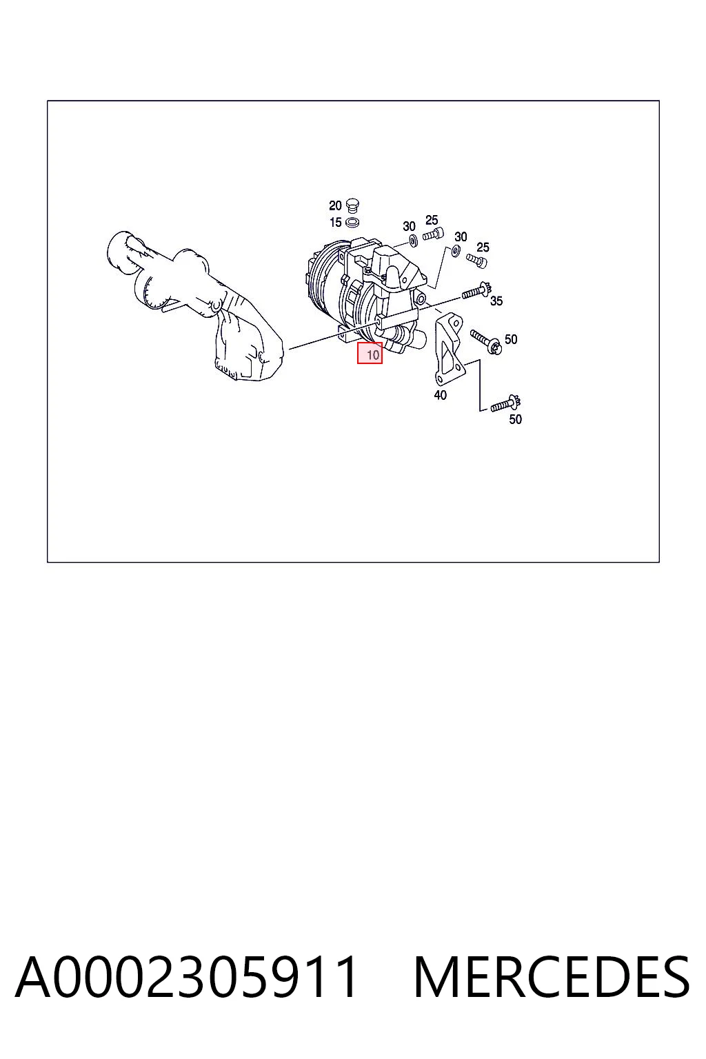 A0002305911 Mercedes Компрессор хладагента