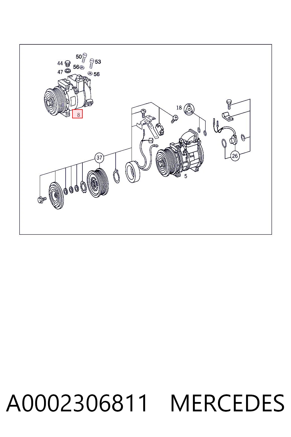 A0002306811 Mercedes Компрессор хладагента