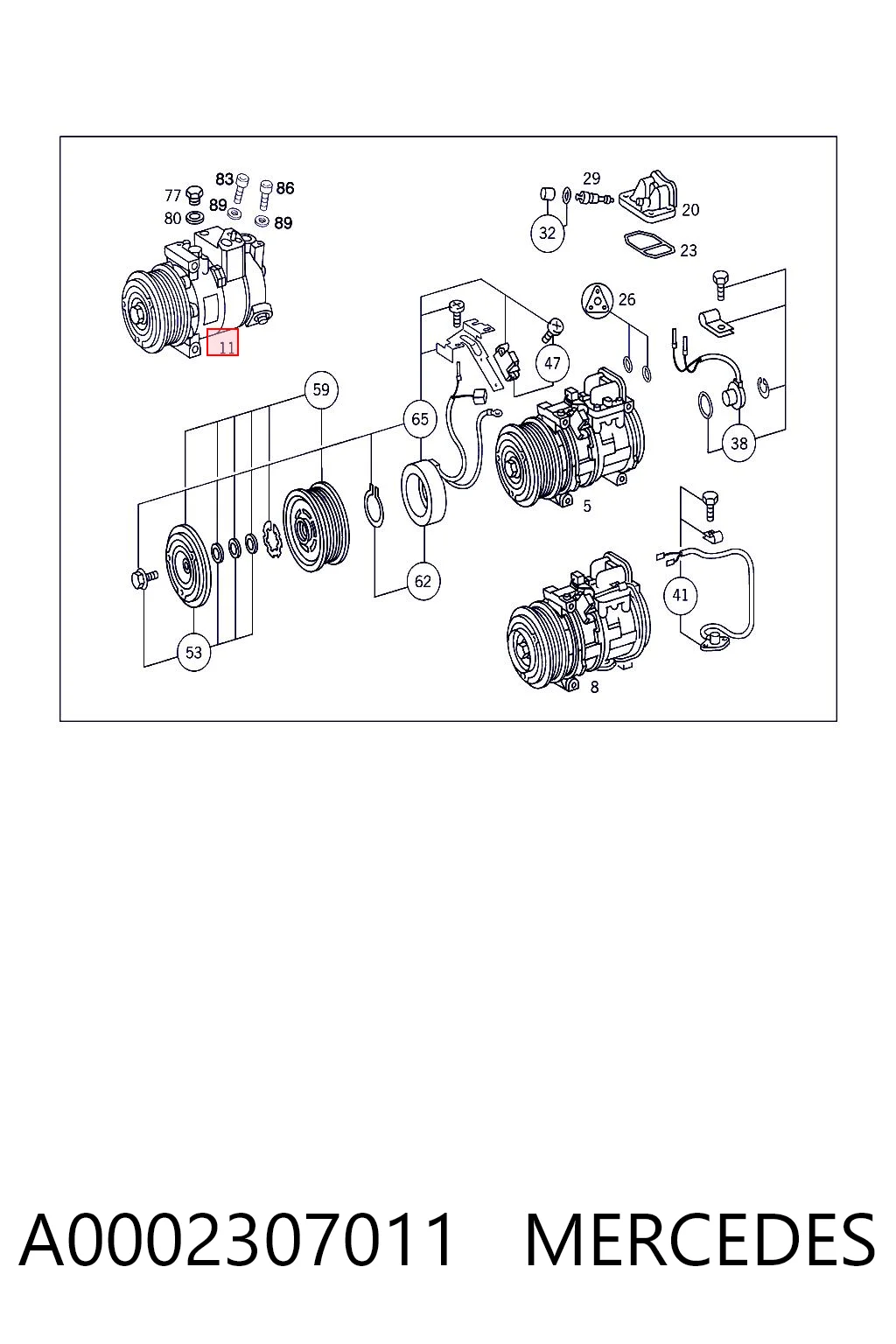 A0002307011 Mercedes Компрессор хладагента