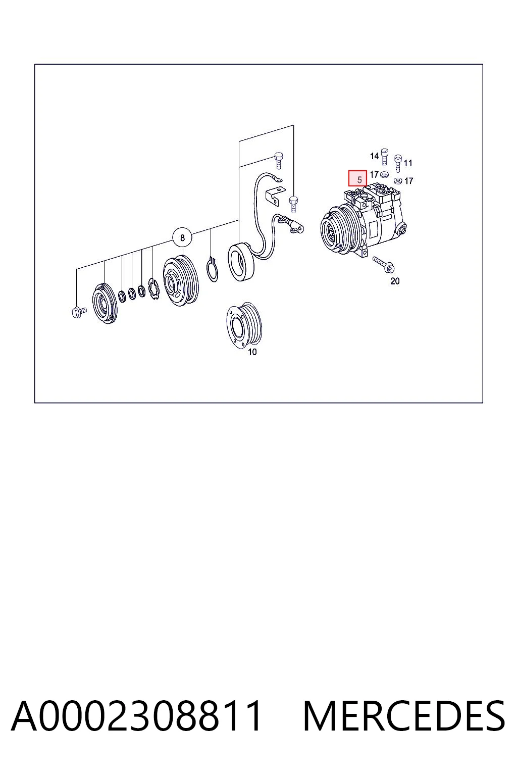 A0002308811 Mercedes Компрессор хладагента