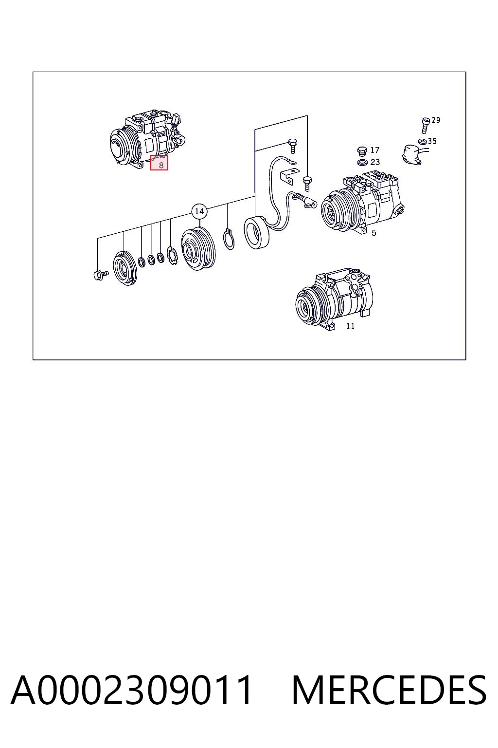 A0002309011 Mercedes Компрессор хладагента