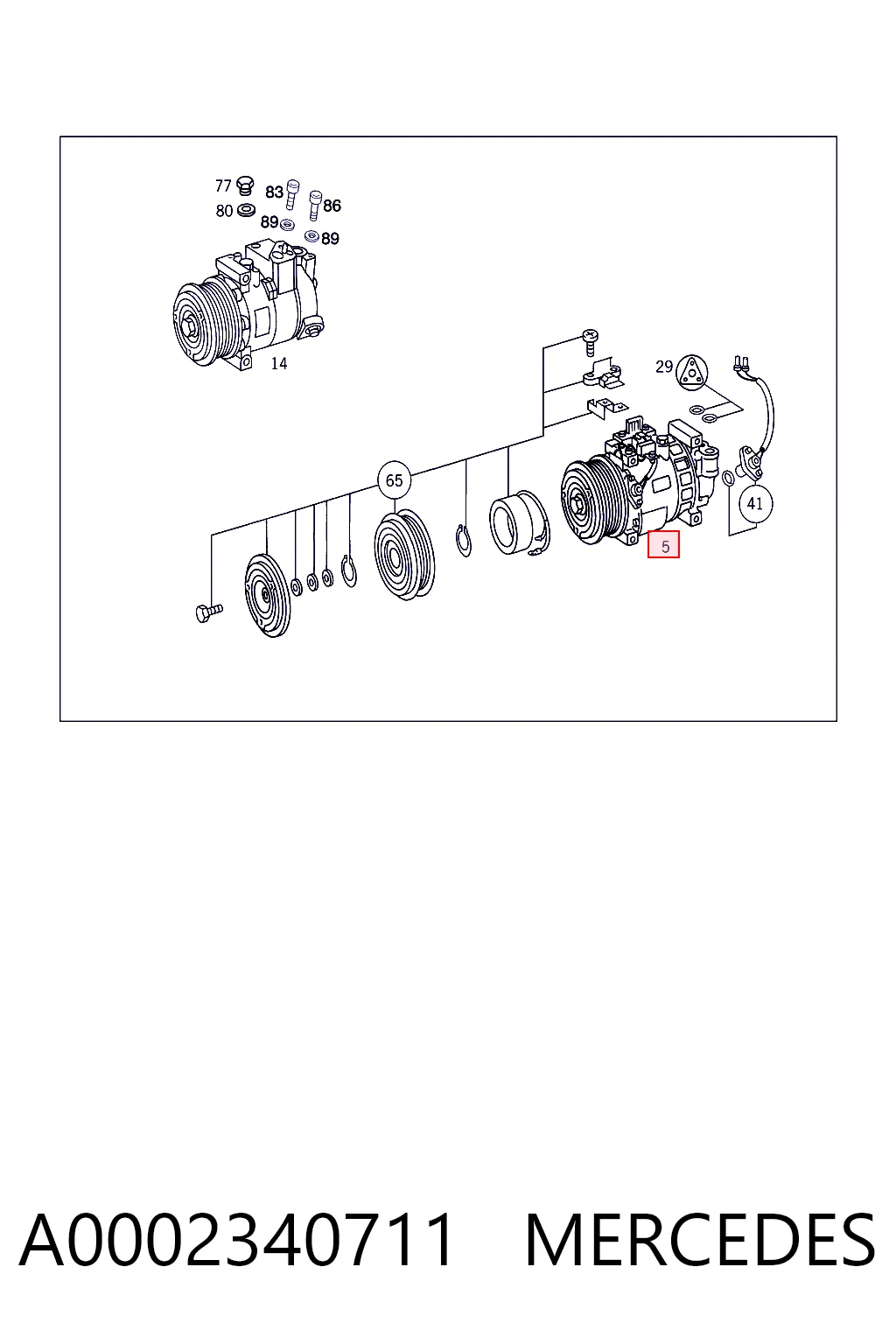 A0002340711 Mercedes Компрессор хладагента