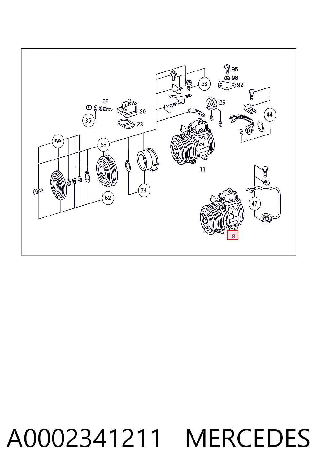 A0002341211 Mercedes Компрессор хладагента
