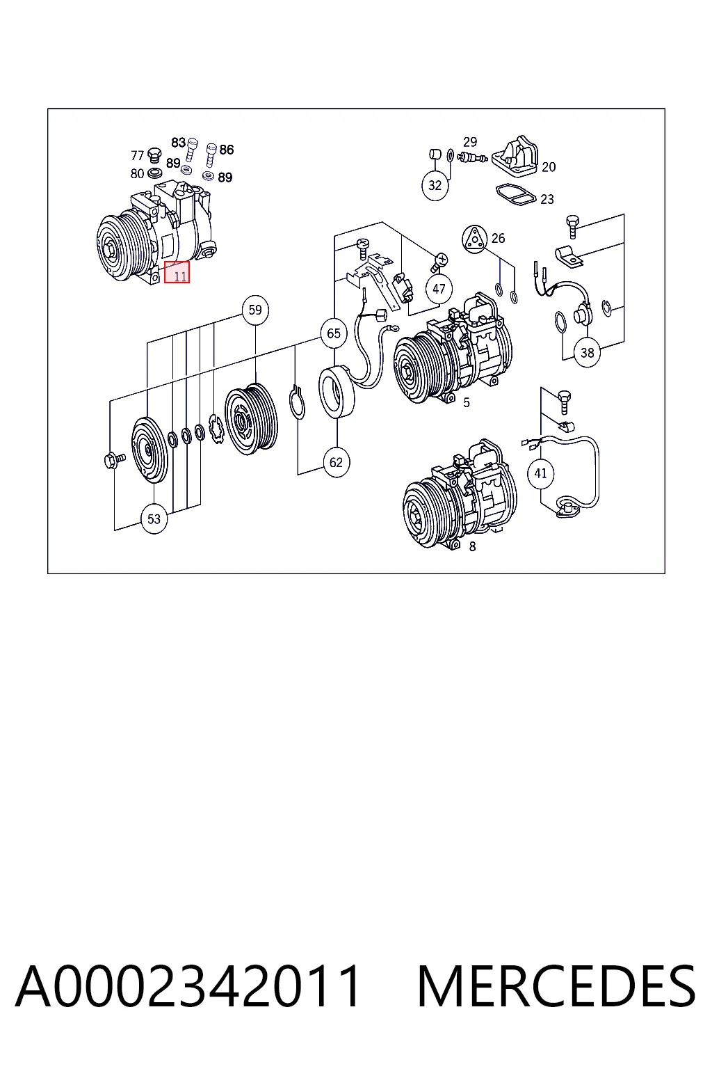 A0002342011 Mercedes Компрессор хладагента
