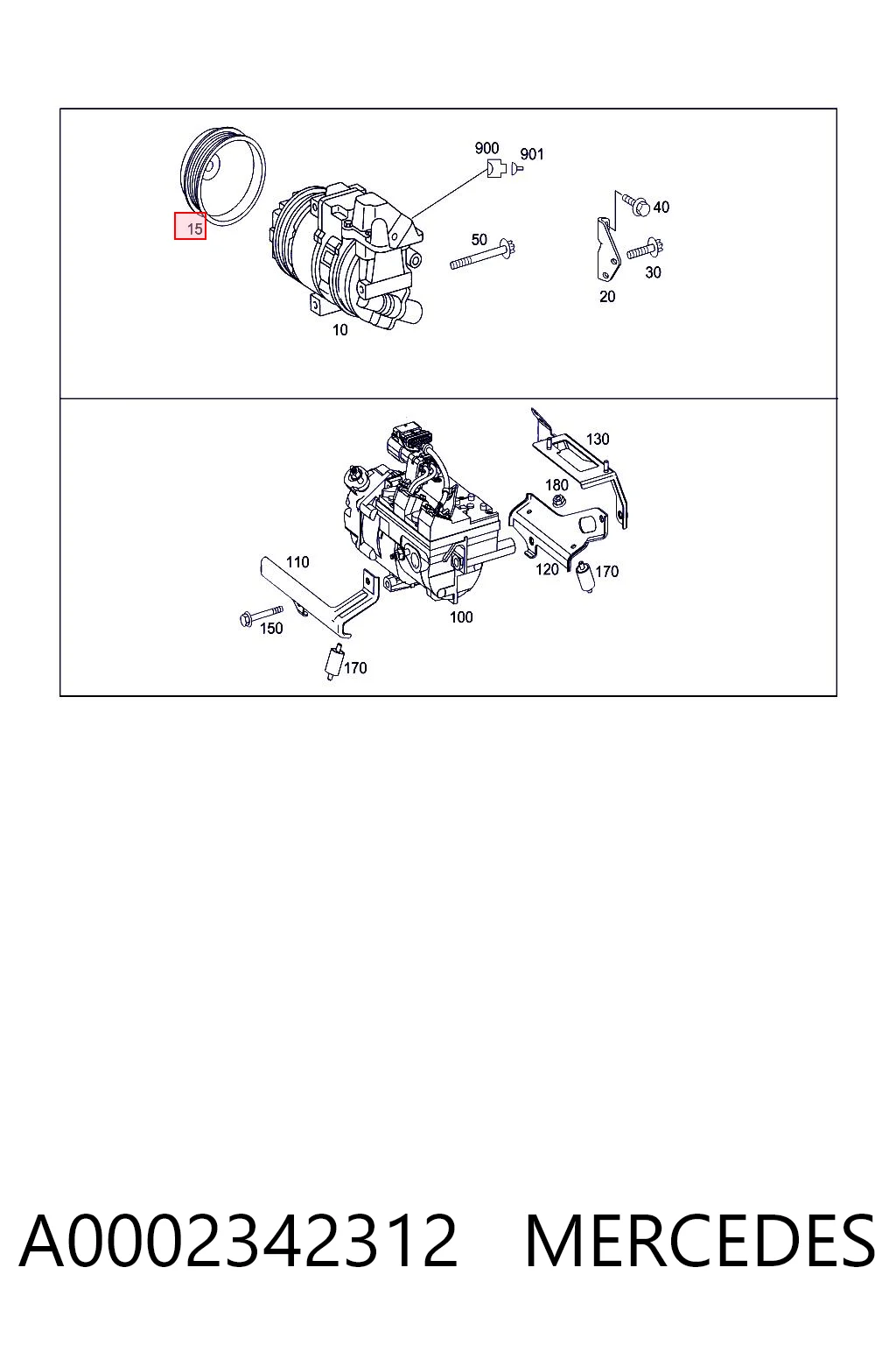 A0002342312 Mercedes Компрессор хладагента
