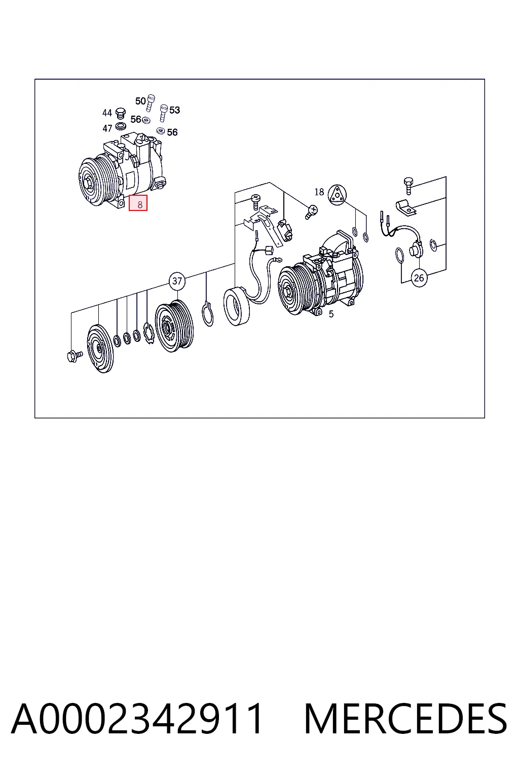 A0002342911 Mercedes Компрессор хладагента