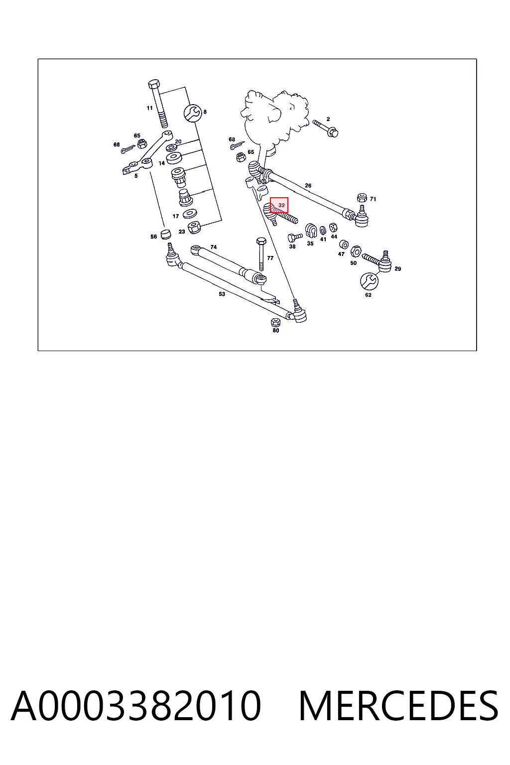 A0003382010 Mercedes Наконечник поперечной рулевой тяги