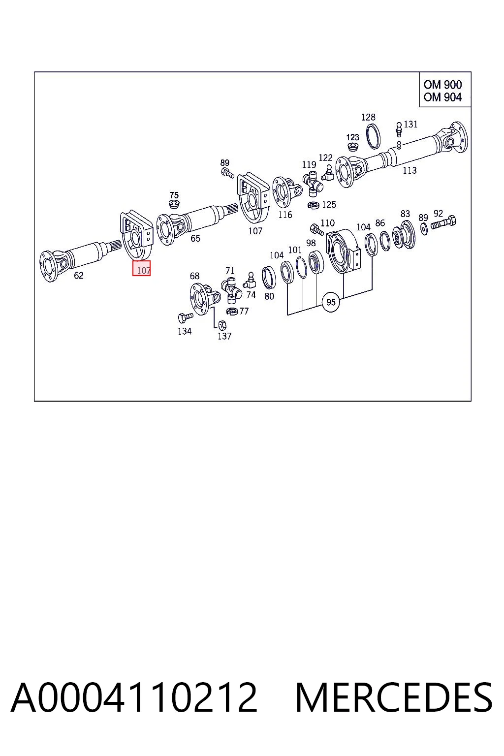 Подвесной подшипник кардана на Mercedes Benz Truck Vario  667
