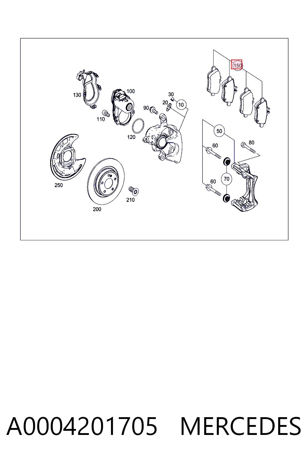 A0004201705 Mercedes Колодки тормозные дисковые комплект