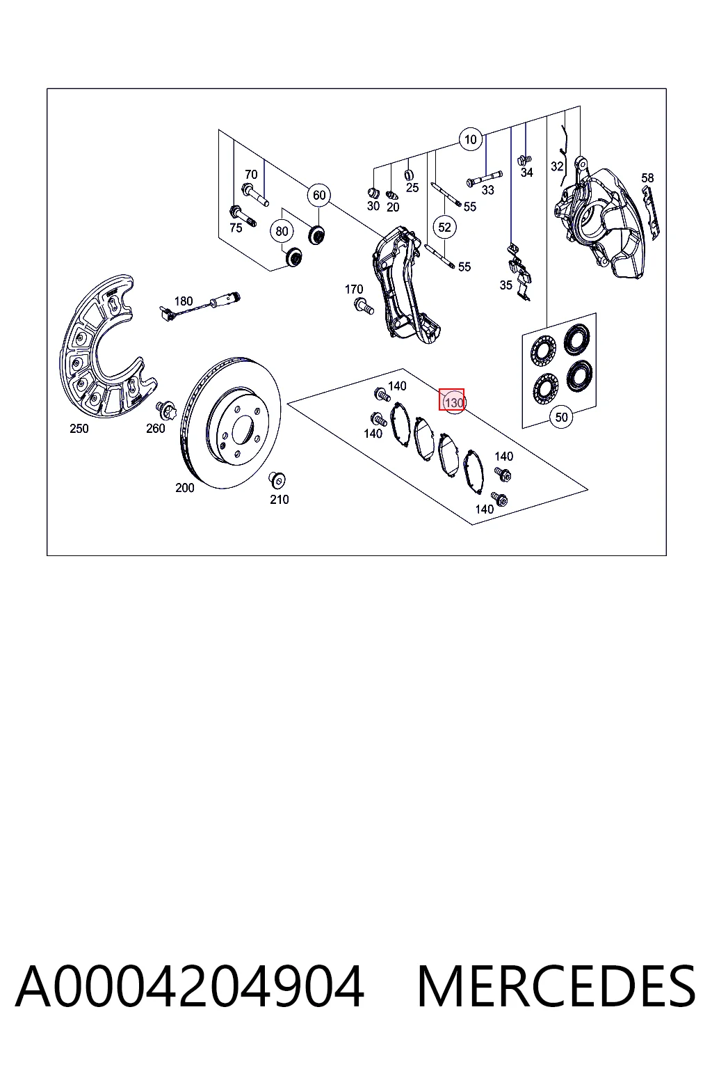 A0004204904 Mercedes Колодки передние