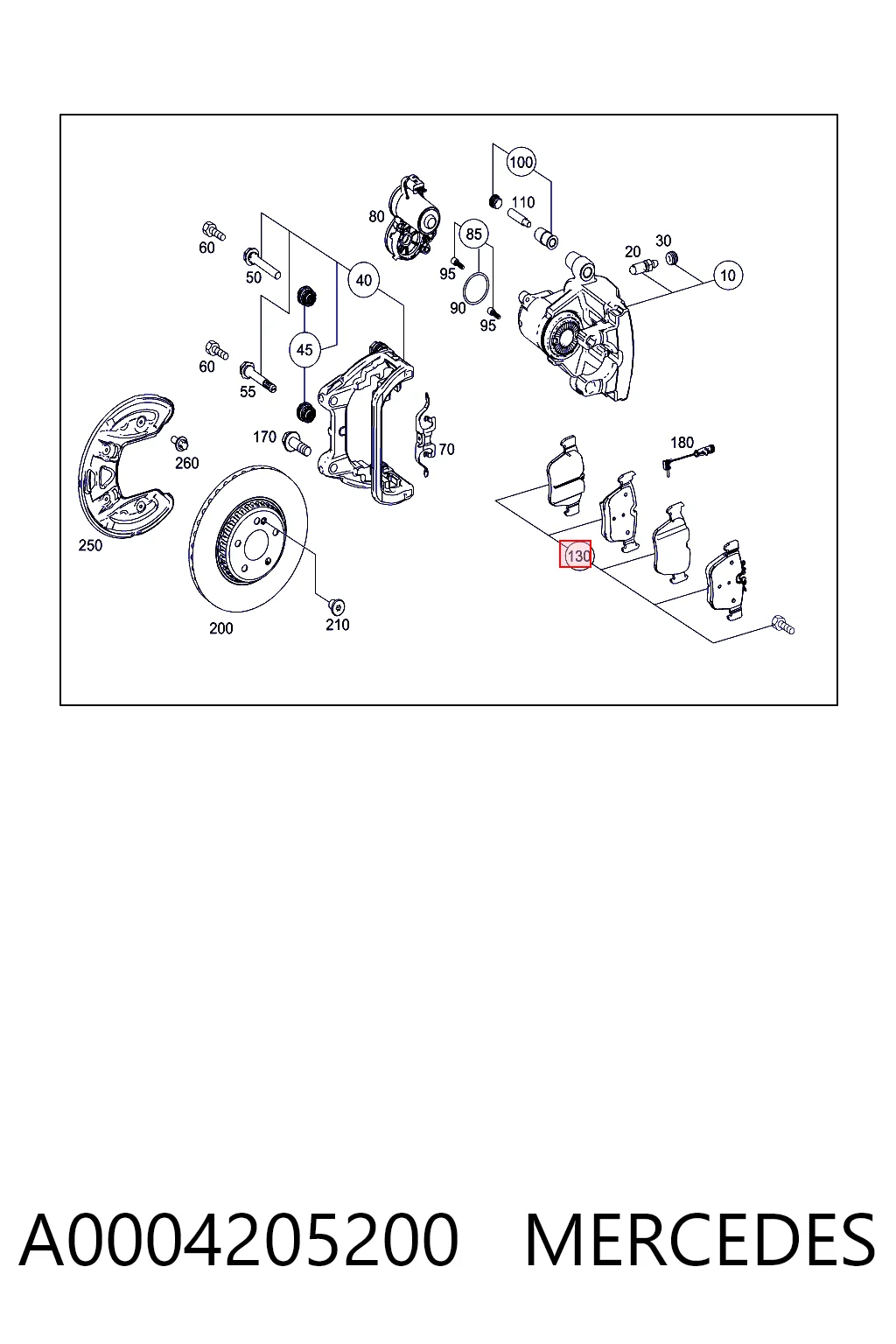 A0004205200 Mercedes Колодки тормозные дисковые комплект