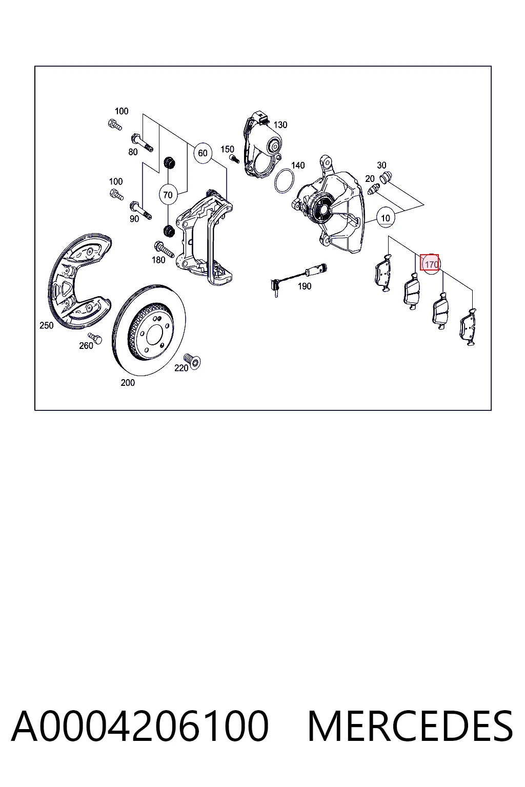 A0004206100 Mercedes Колодки тормозные дисковые комплект