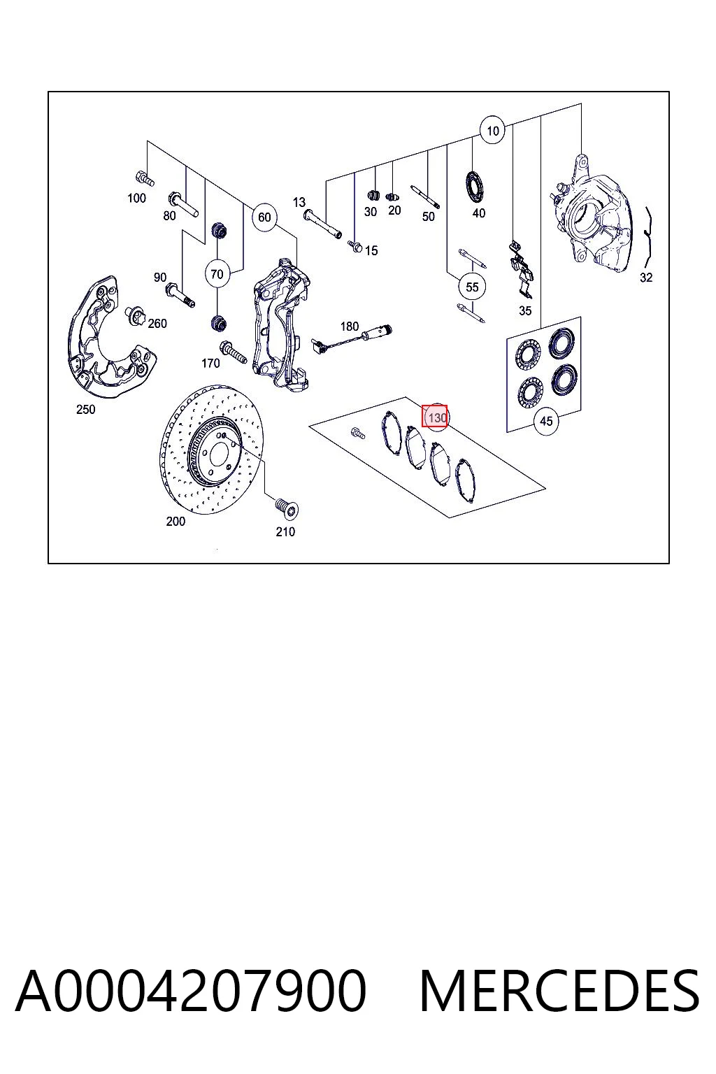 A0004207900 Mercedes Колодки передние
