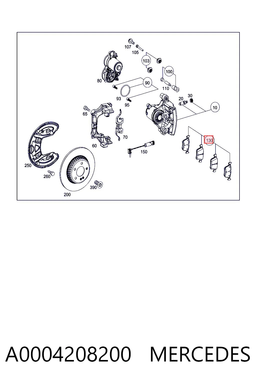 A0004208200 Mercedes Колодки тормозные дисковые комплект
