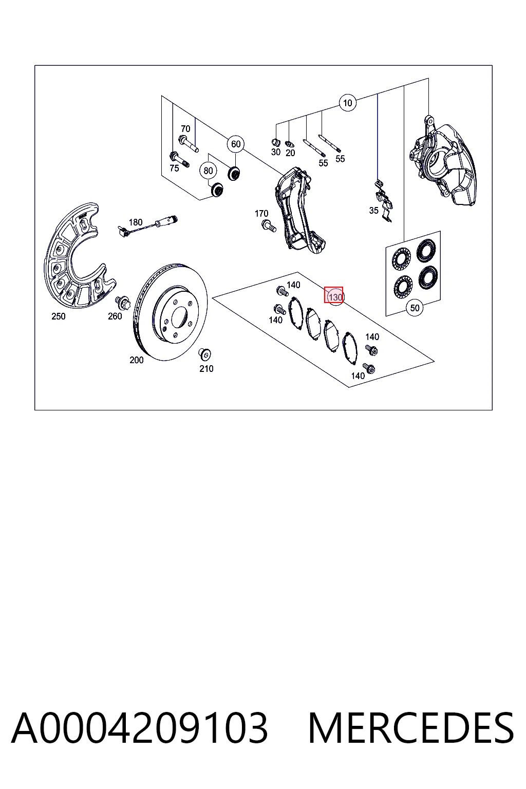 A0004209103 Mercedes Колодки передние
