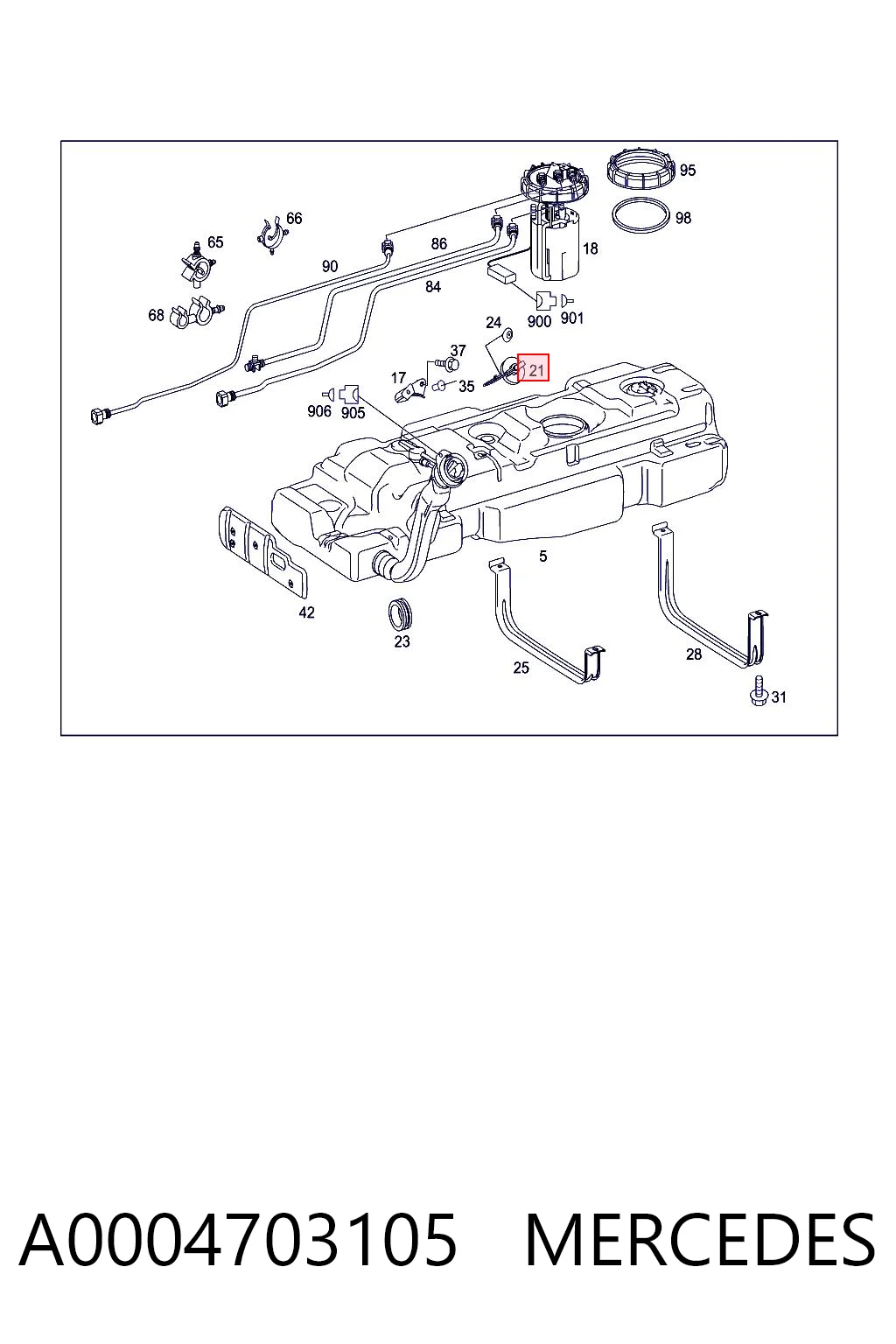 A0004703105 Mercedes Крышка топливного Бака