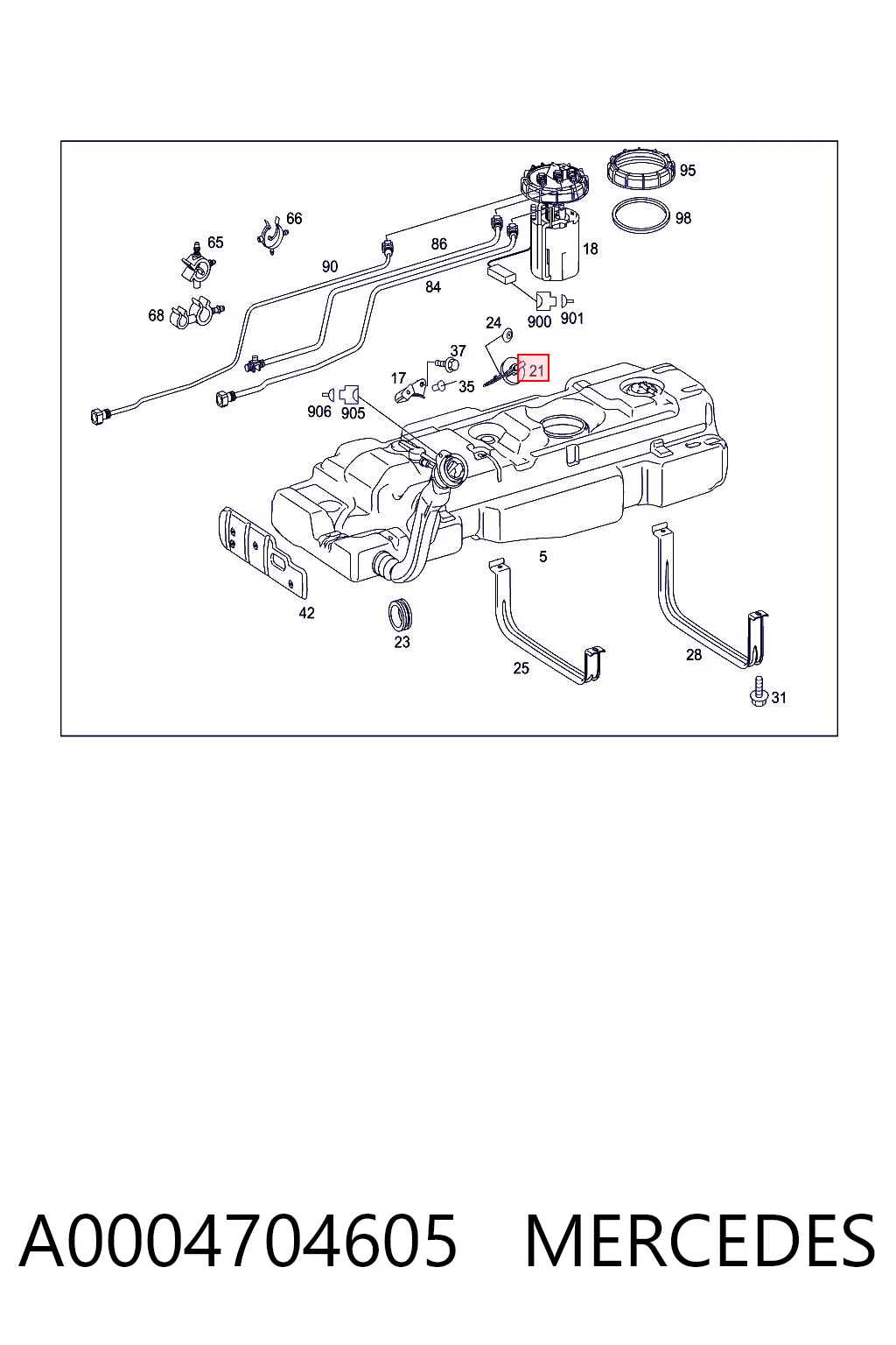A0004704605 Mercedes Крышка топливного Бака