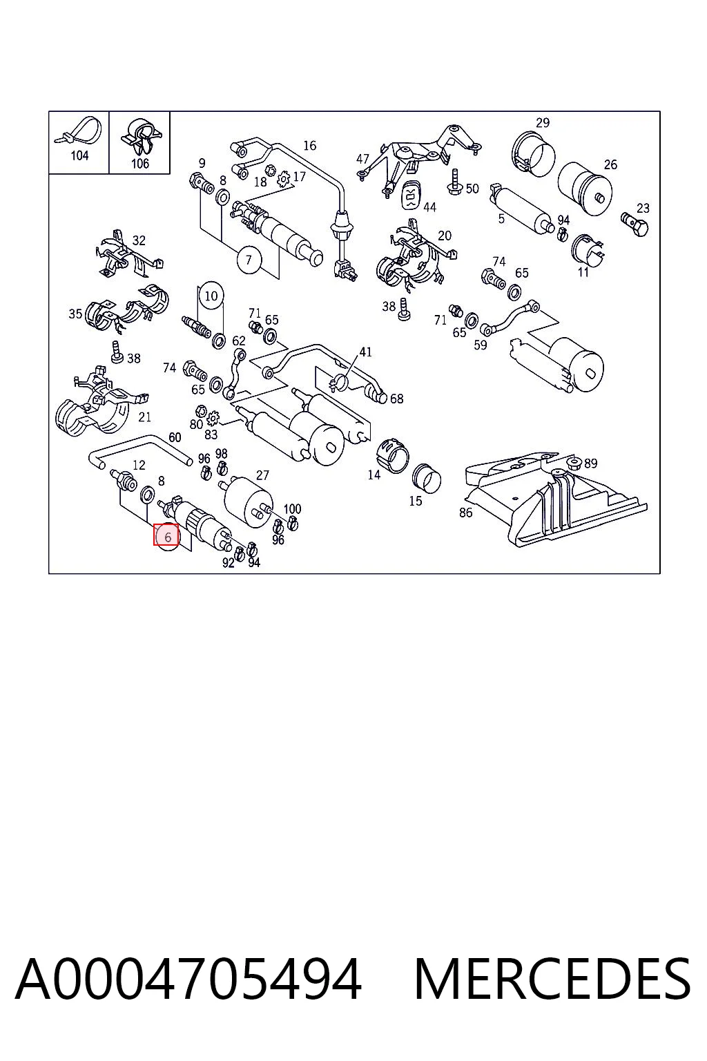 A0004705494 Mercedes Насос топливный магистральный