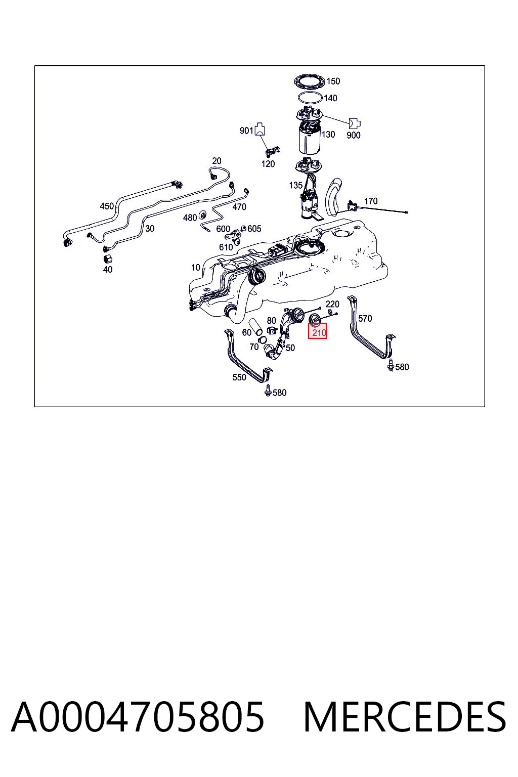 A0004705805 Mercedes Крышка топливного Бака
