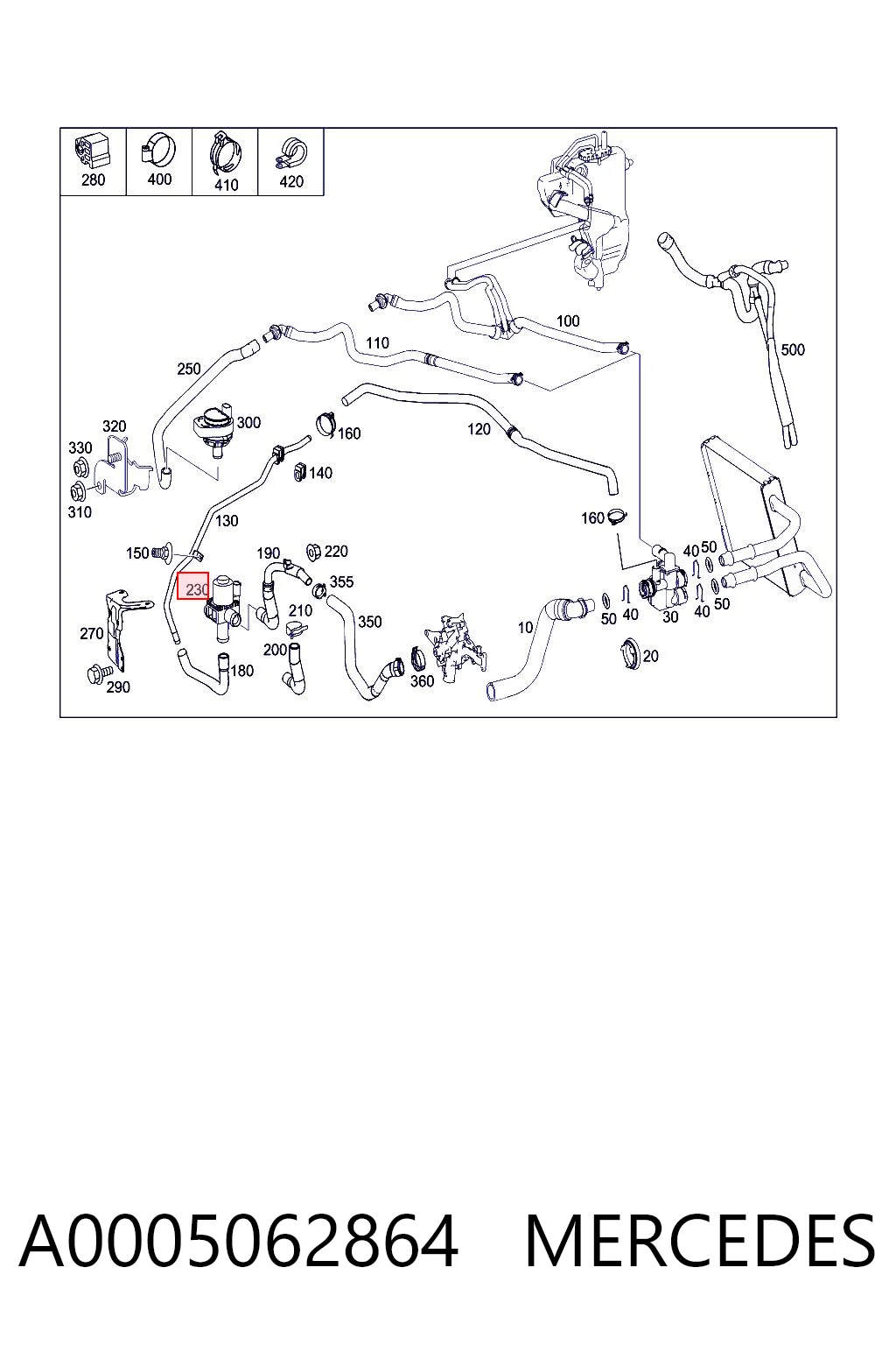 A0005062864 Mercedes Регулирующий клапан охлаждающей жидкости