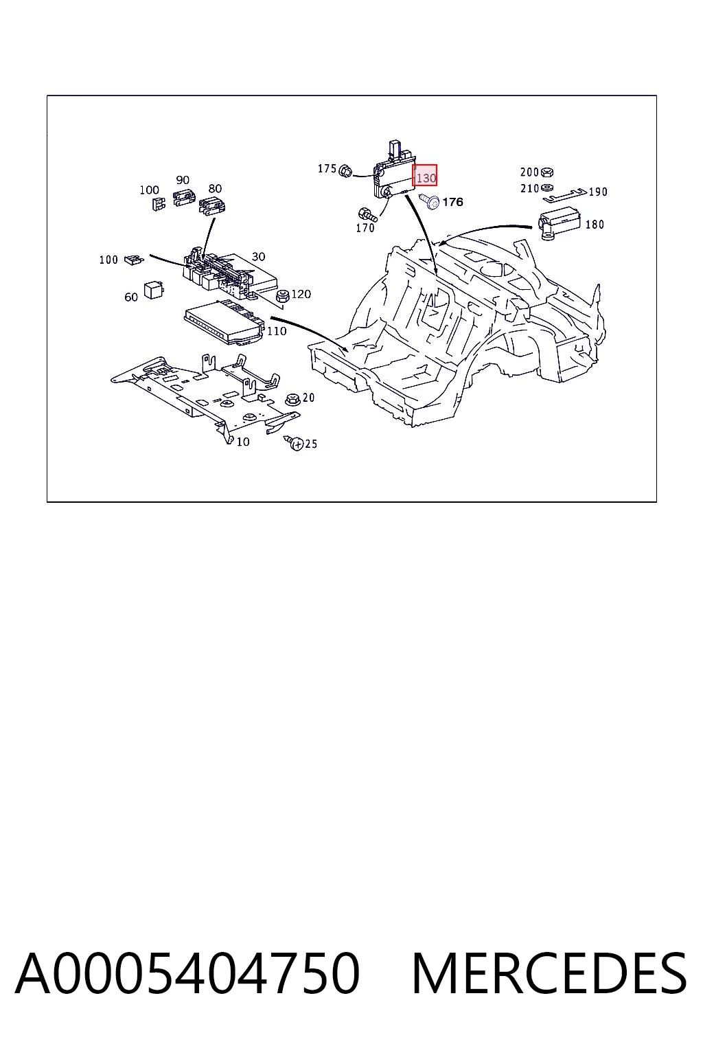 Блок предохранителей MERCEDES A0005404750