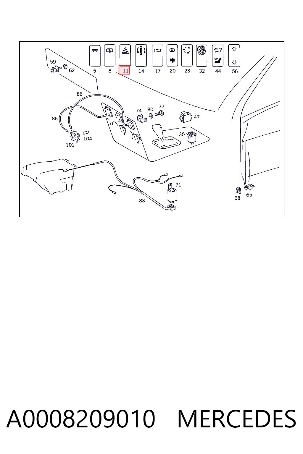 A0008209010 Mercedes Аварийная кнопка