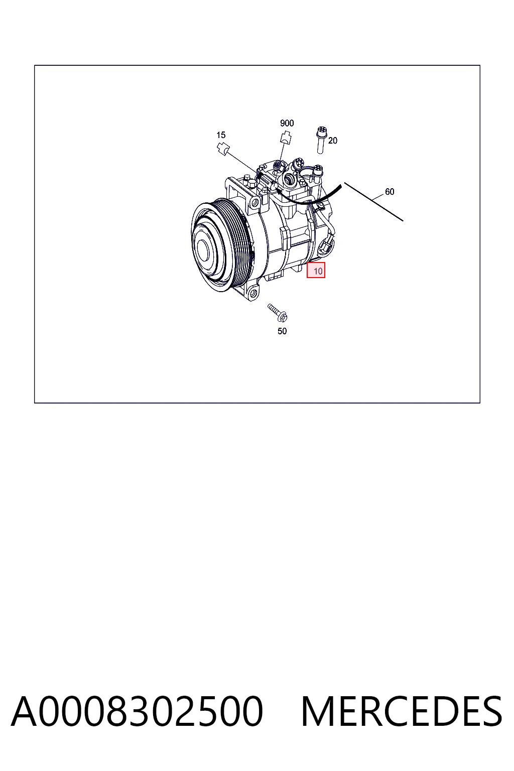 A0008302500 Mercedes Компрессор хладагента